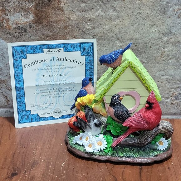 Bradford Exchange Touch Activated Songbirds Sculpture The Joy of Home A 0125 Nat - Picture 1 of 14